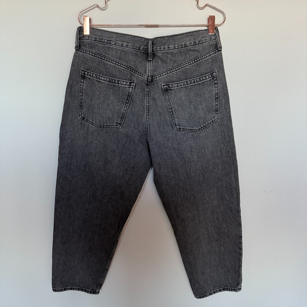 GAP Womens Barrel High Rise Jeans Size 30 / 10 Short Black Wash Denim Y2K Boho - Picture 5 of 5